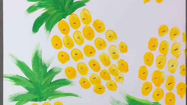You can draw sweet and sour pineapples with your fingers, which is very suitable for small potters_