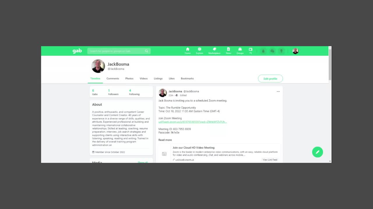 Join Us On Gab Please