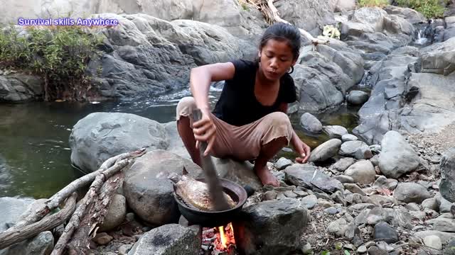 Life skills_ Catch and Cook Red fish for Food forest - Cooking Red fish for Dinner Ep 79