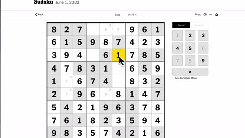 Sudoku 2023-06-01 easy