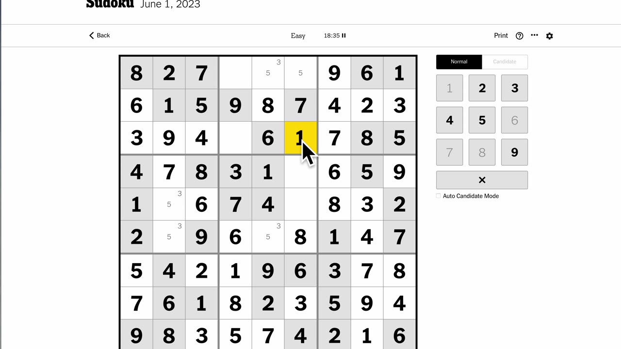 Sudoku 2023-06-01 easy