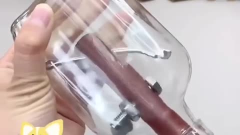 How rod stuck inside bottle.