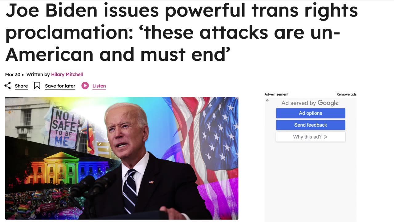 HAPPY TRANS EASTER! BIDEN NAMES EASTER SUNDAY TRANS DAY OF VISIBILITY!