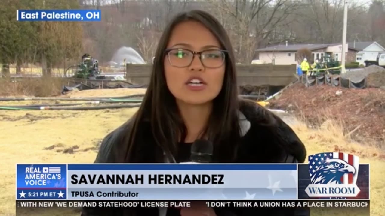 Savanah Hernandez describes a "chemical sheen" in East Palestine, Ohio