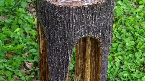 Imitation Wood Seat Lamp Villa Garden Backyard Nature Landscape
