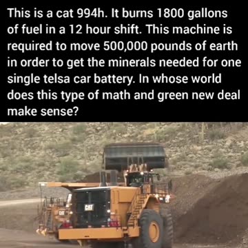 The math of earth mining costs, cat994h