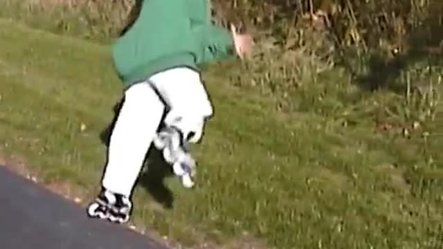 Cute Girl Falling on Roller Blades