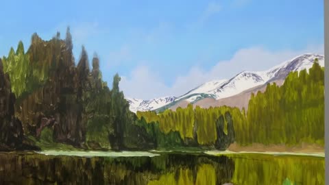 Lake Reflections Oil Painting | Time Lapse | Episode 175