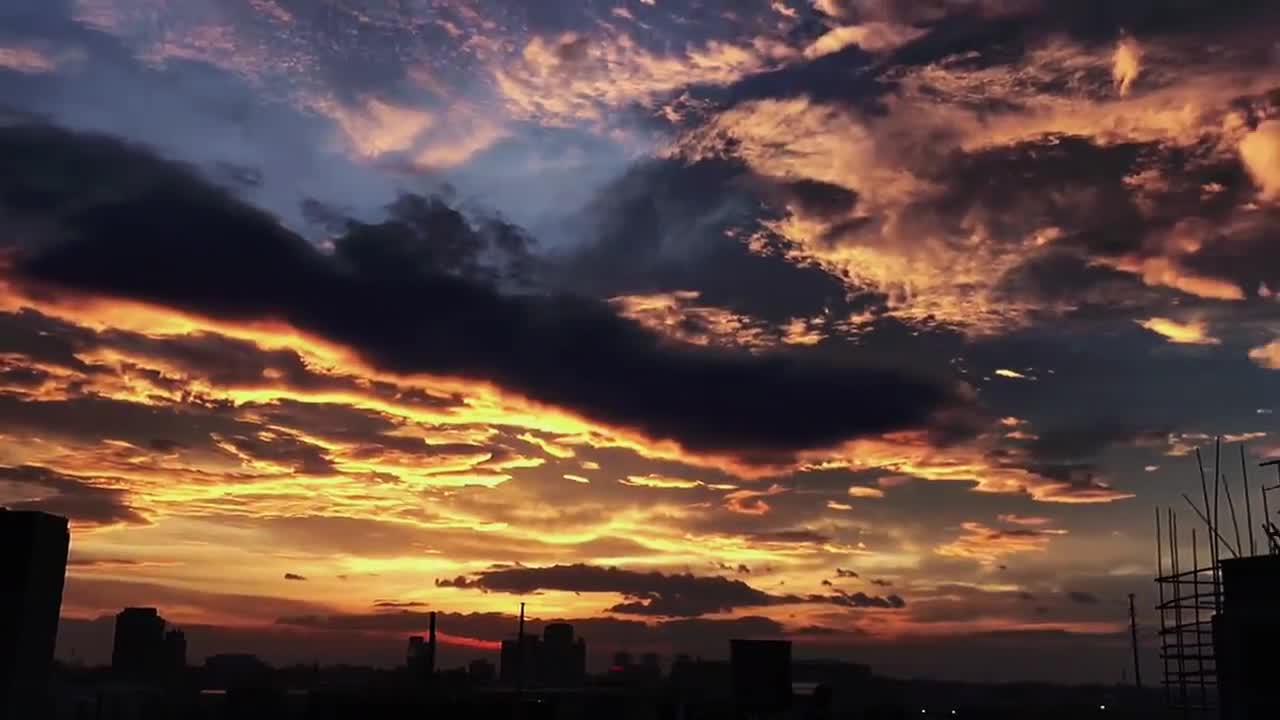 The warmest sunset in the afternoon