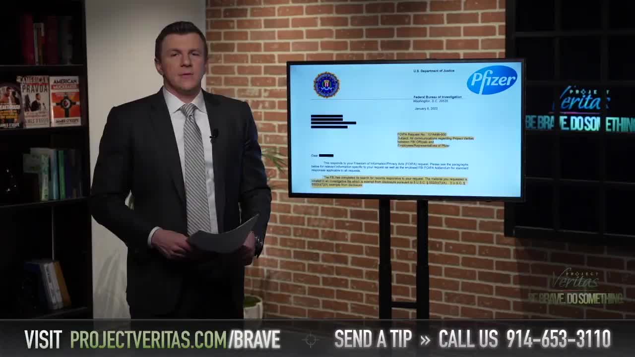 DOJ documents confirm collusion between FBI & Pfizer about Project Veritas
