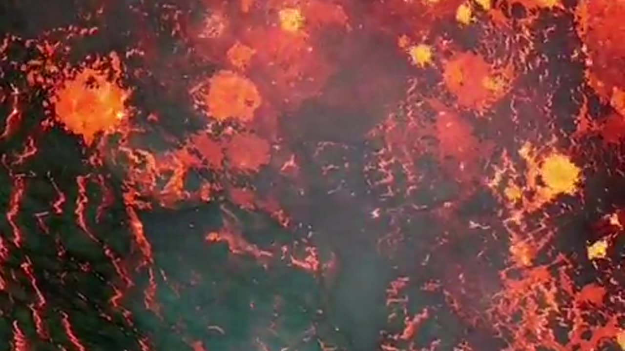 Looking down into the lava lake which formed inside the largest crater of the