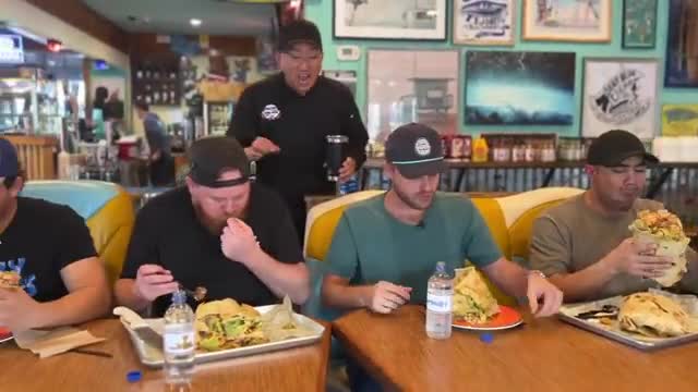 93_We MADE 7 POUND Burritos 🌯 at Jimmy Hulas 3 Men VS 1 Competitive Eater