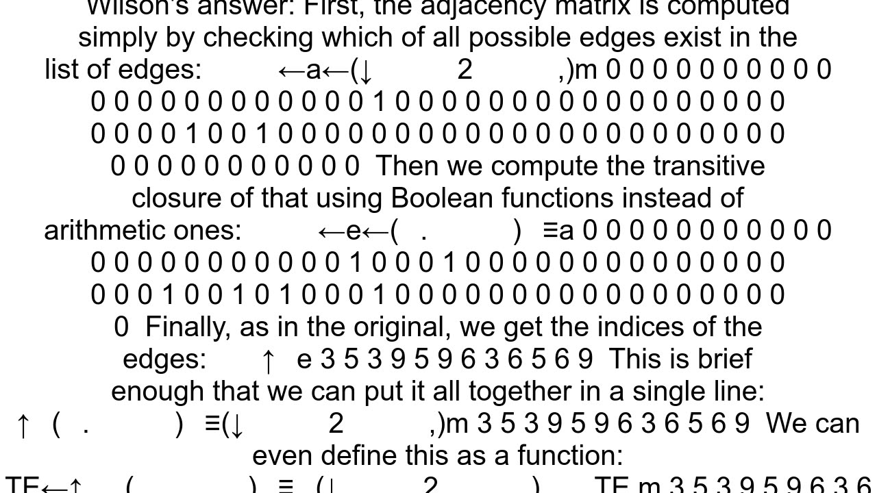 transitive edges in APL