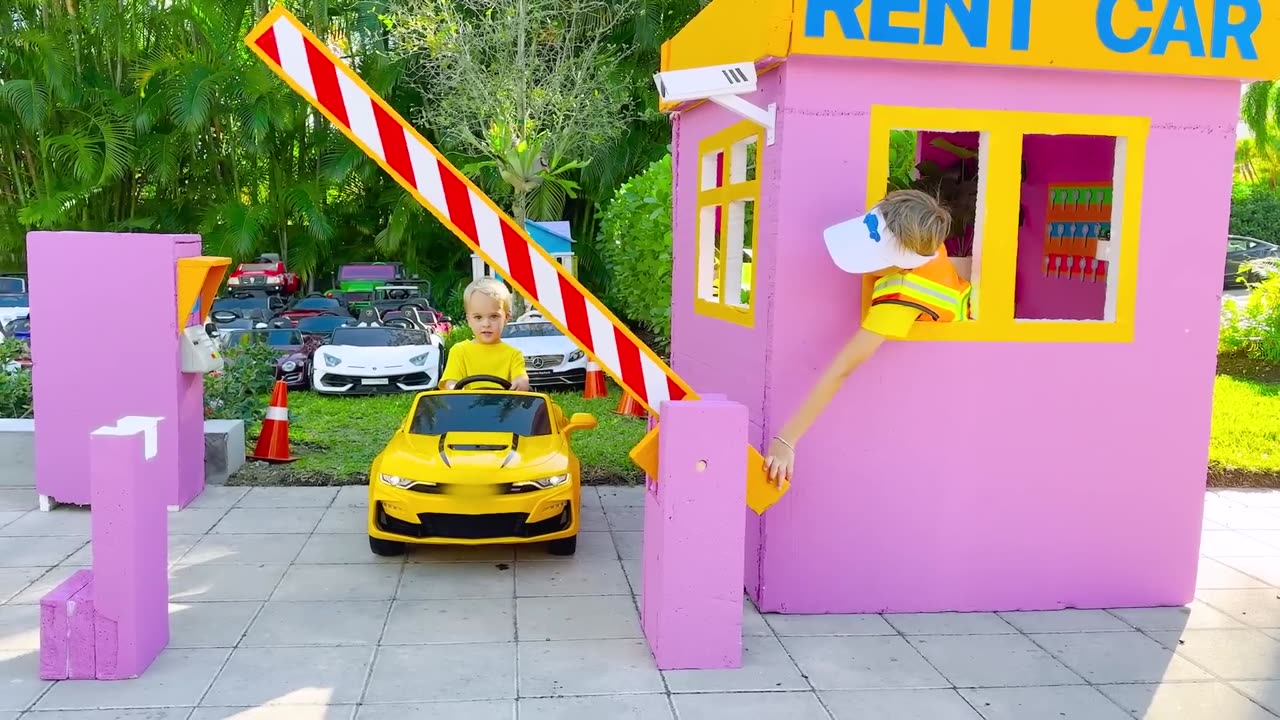 Kids playing with car toys