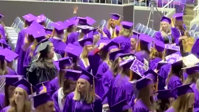 Masks Mostly Absent from Nursing School Graduation