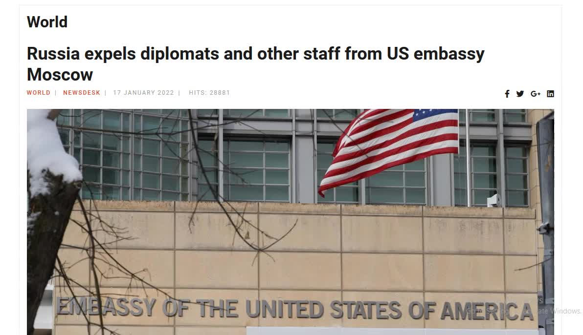 Warning: Russia is Expelling Diplomats from U.S. Embassy by Jan 31st 2022 - WW3