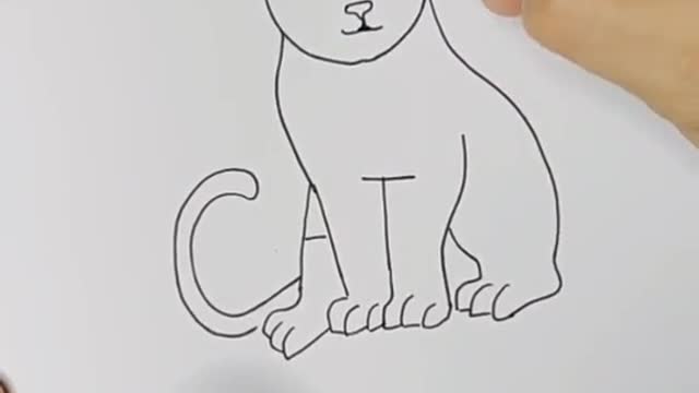 Cat letters drawing cat. (Follow me)