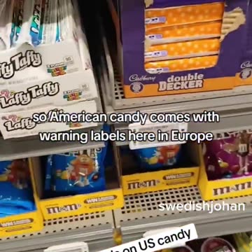 Warning labels on US candy in Europe
