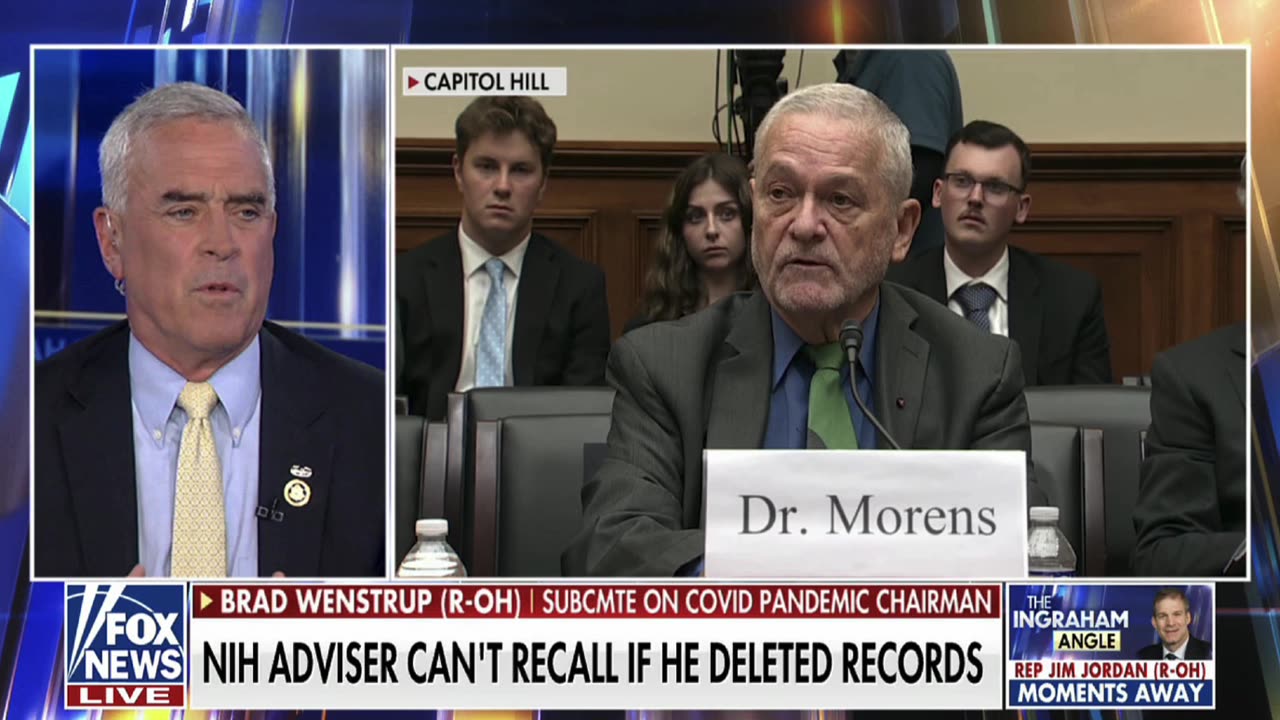 Wenstrup Joins Laura Ingraham on Fox News to Discuss Testimony from Top Fauci Advisor Dr. Morens