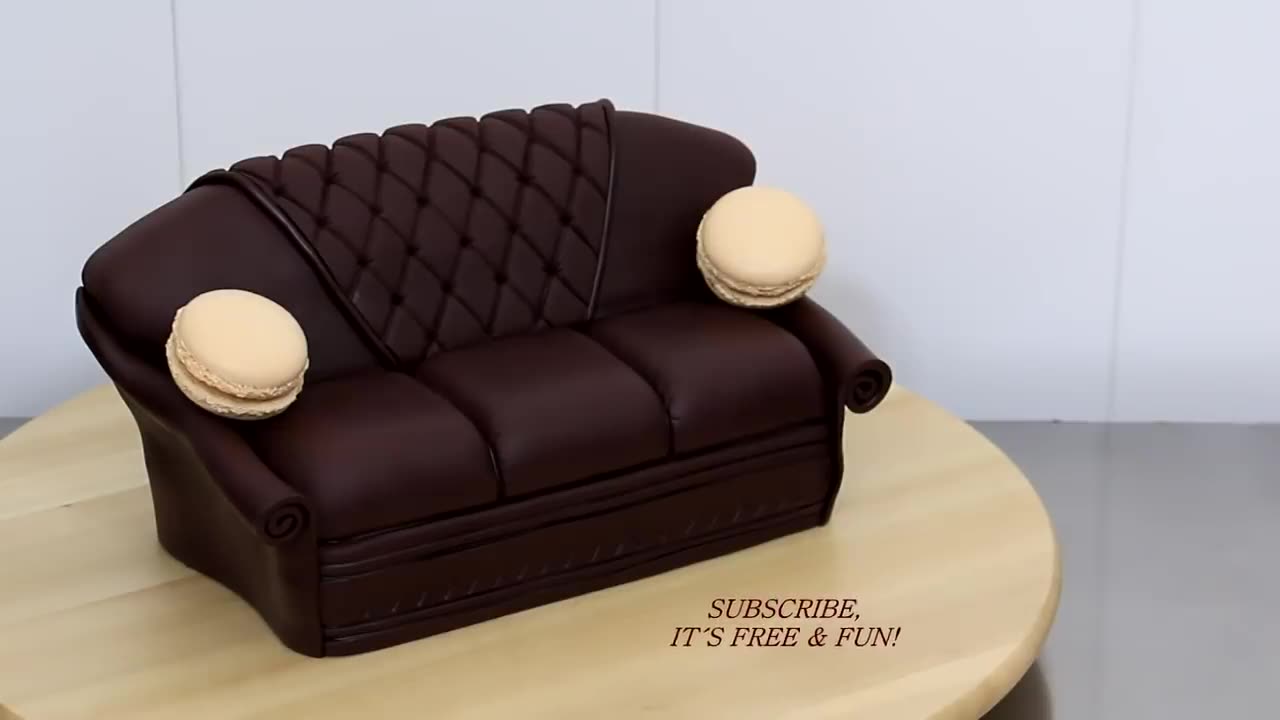 Chocolate Sofa Cake by Cakes StepbyStep