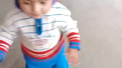 Small baby walking first time