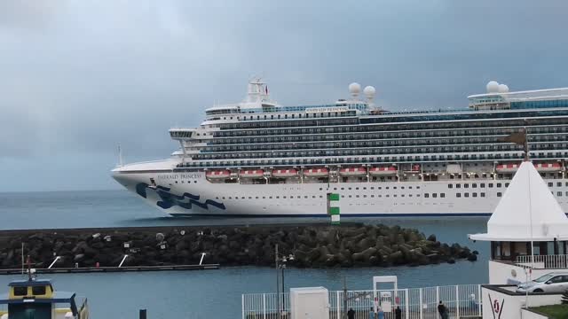 Emerald Princess Princess Cruises departure Ponta Delgada Azores Portugal - 16.11.2022