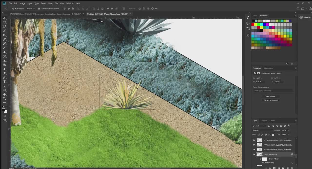 ISOMETRIC SWATCH LANDSCAPE DESIGN RENDERING