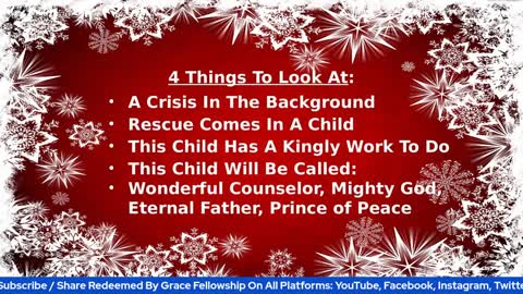 Lesson 3 - A Christmas Of Old - Seeing Jesus Through The Old Testament - Isaiah 9:1-7 - The Child