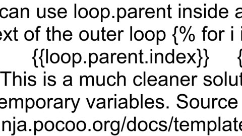 Get loop index of outer loop