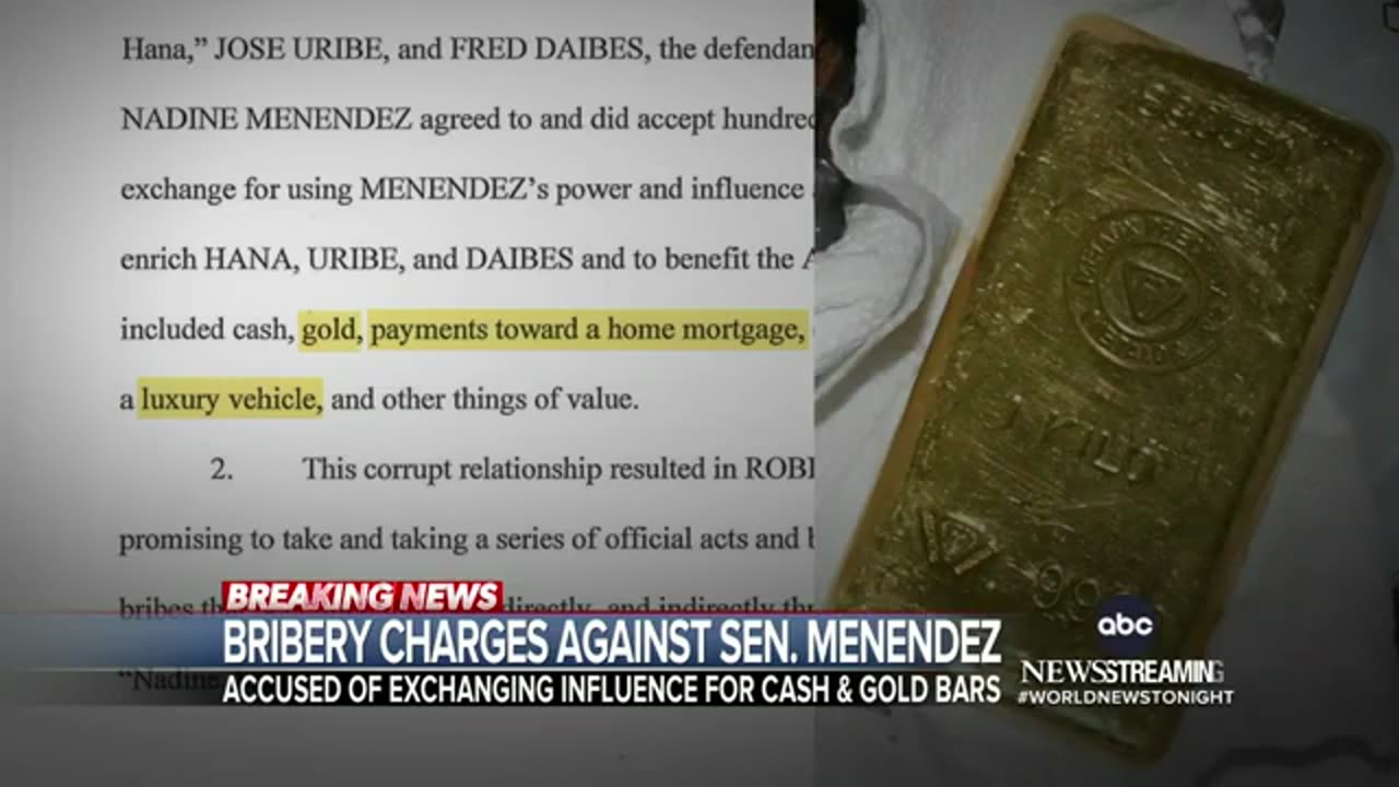 Sen. Bob Menendez hit with federal bribery charges Duration: 3:42