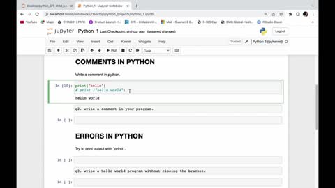 How can you add comments in python Jupiter notebook