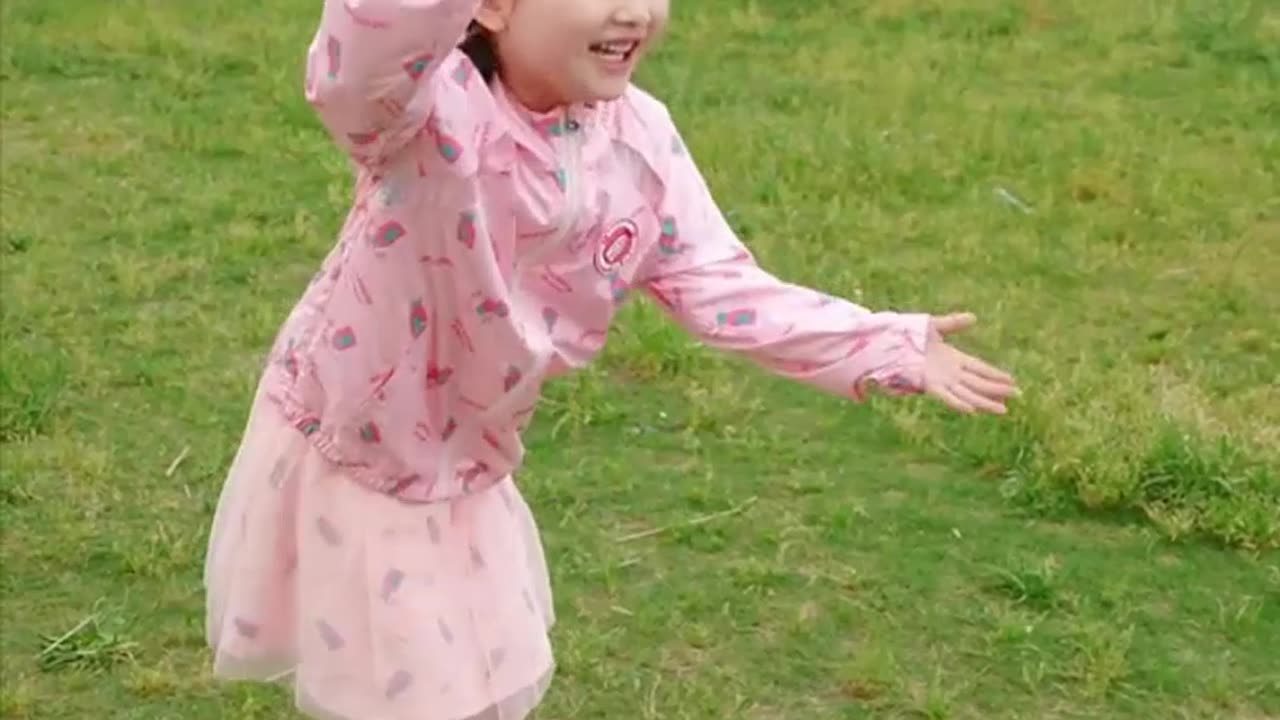 cute baby dance beautifully and have fun outdoor travel