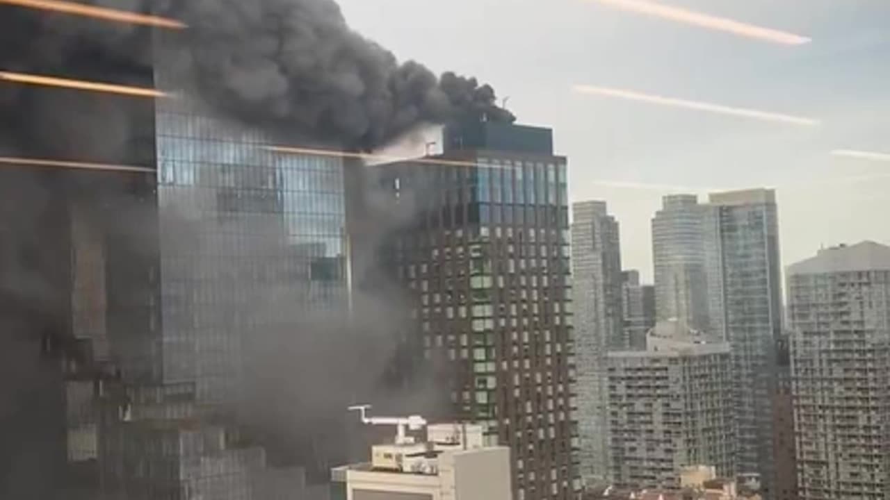 Office building in Manhattan has seemingly caught fire