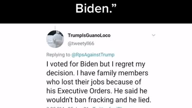 People regret voting for "Biden".