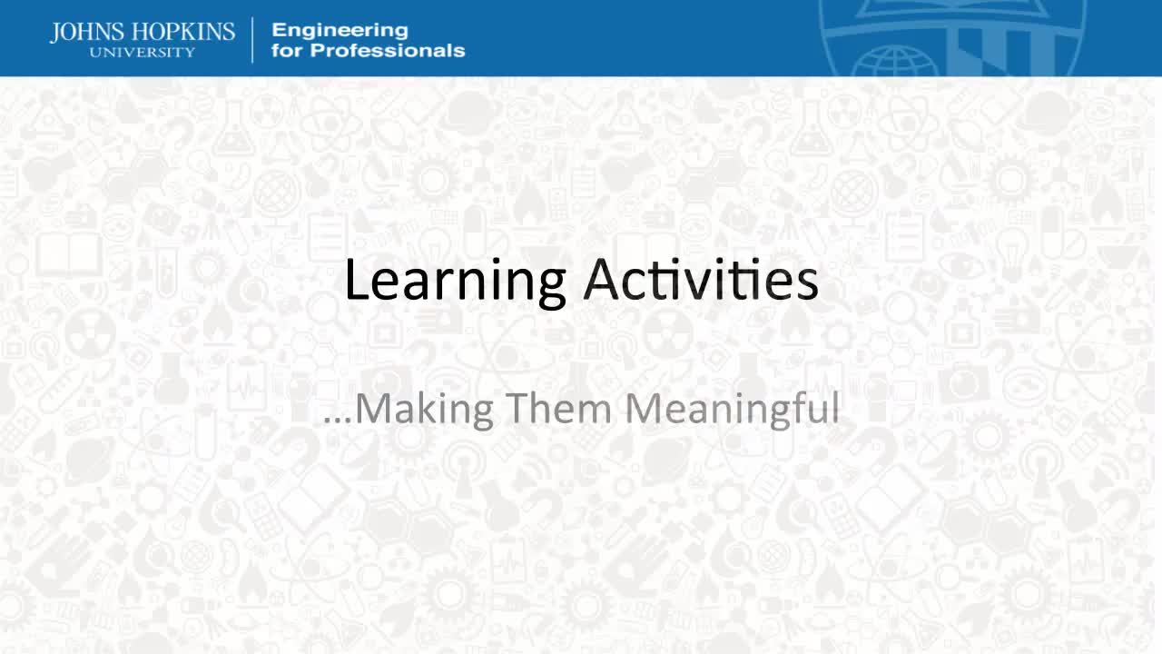 Meaningful Learning Activities