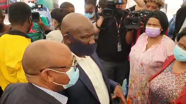 Bheki Cele speaks to Thulani Shangase's family