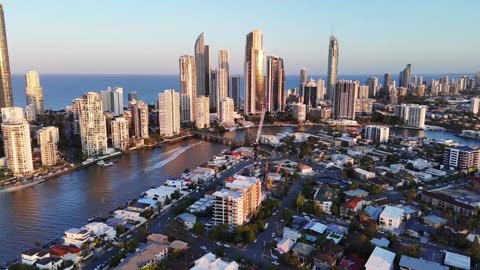 Drone 4K, Southport, Surfers Paradise, Paradise Waters & Main Beach, Gold Coast, Australia