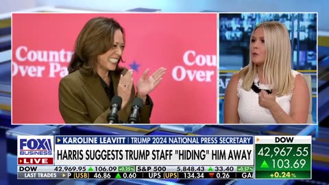 Karoline Leavitt: ‘UTTERLY ABSURD’: Harris torched for claiming Trump staff is ‘hiding’ him