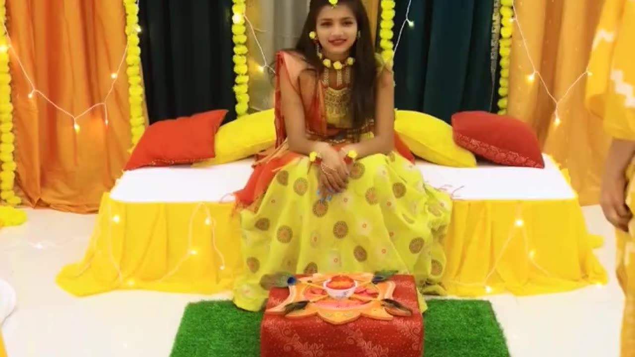 DIY Haldi Function Stage Decoration 💕 #shortsvideo #love #viral #diy #decor