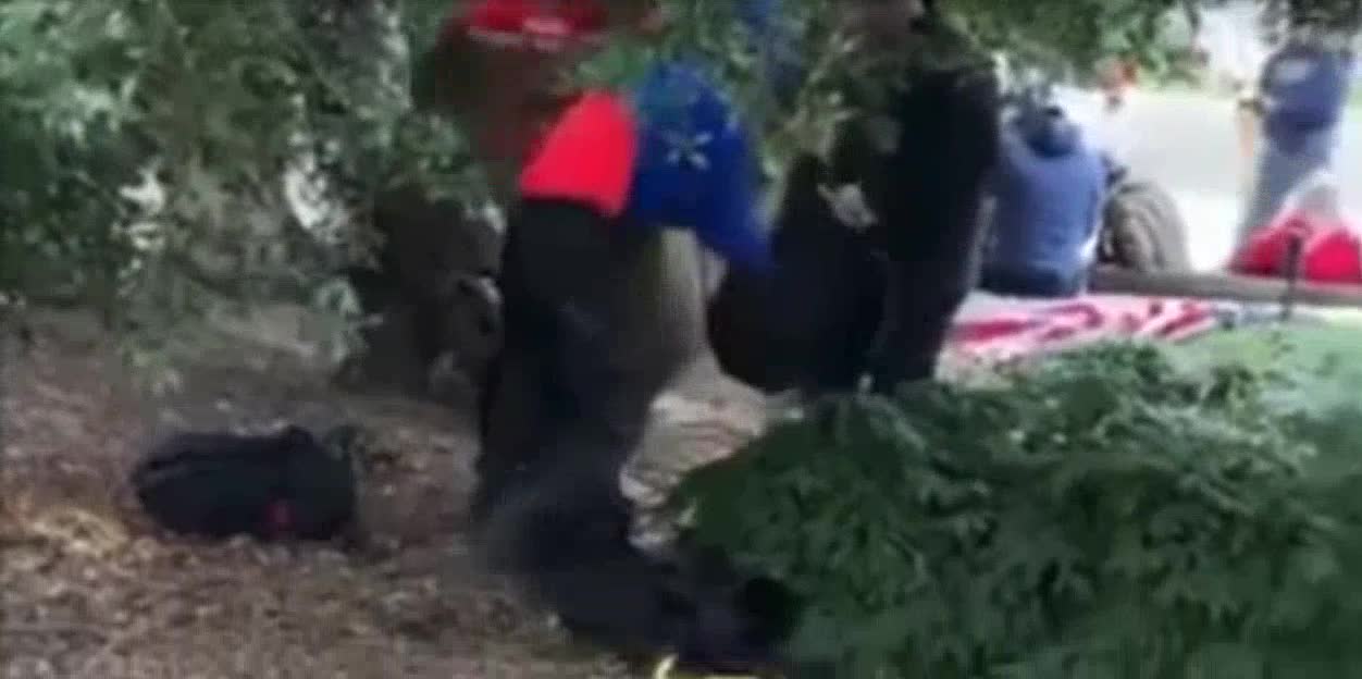 Agitators at Capitol Protest changing into MAGA clothes.