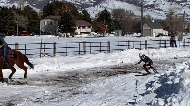 Skijoring Practice in Utah