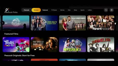 Peacock Premium -preview of content & UI