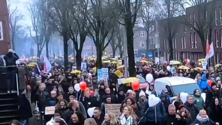 Netherlands Vaccine passport protest Dec. 4, 2021