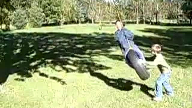 Rachel on the Tire Swing at Aunt Shelly's - Oct 10, 2009