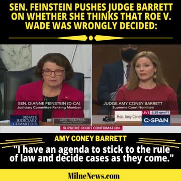 Sen. Feinstein pushes Judge Barrett on Roe v. Wade
