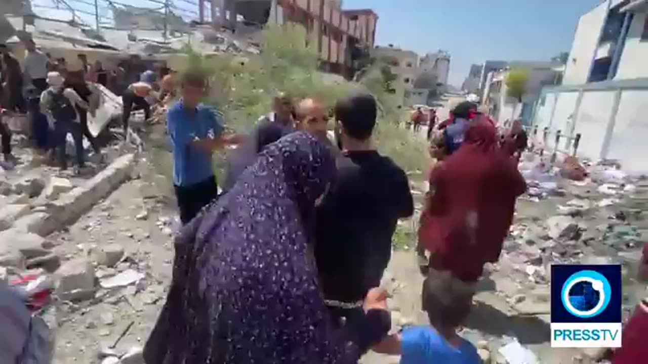 Footage shows the aftermath of Israeli massacre at the Mustafa Hafiz School building in Gaza