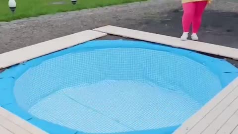 She made a swimming pool 😲 saved 50000$