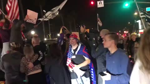 Huntington Beach Pier rally against Gavin Newsom. Latinos for Trump made a mark on festivities.