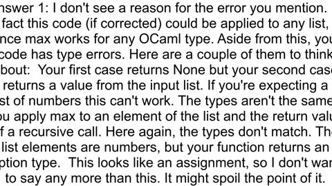 how to write a function to find max number in a list of type number in ocaml