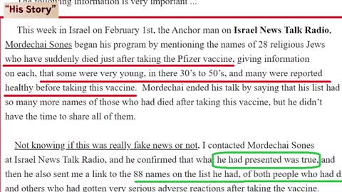 [펌] [주님이야기] 이스라엘에서 화이자 백신을 맞은 후 사망한 사람들의 명단